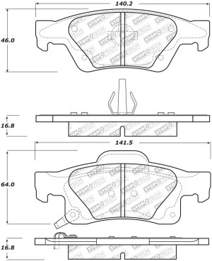 Dodge Durango Brake Pads - Rear - Stoptech - Street Select - `11-`20