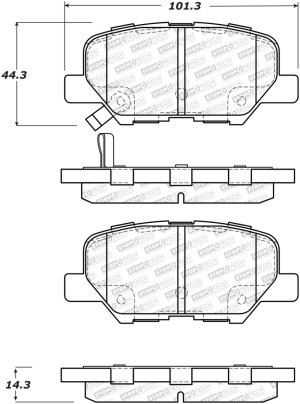 Mazda 6 Brake Pads - Rear - Stoptech - Street Select - `14-`15