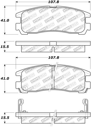Chrysler Sebring Brake Pads - Rear - Stoptech - Street Touring - `95-`05