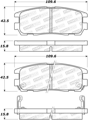 Honda Passport Brake Pads - Front - Stoptech - Street - `94-`02