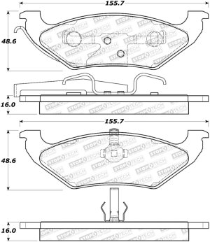 Chrysler Town & Country Brake Pads - Stoptech - Street - `97-`00