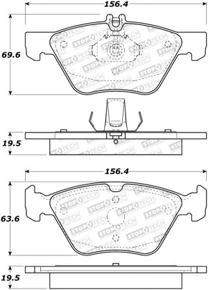 Chrysler Crossfire Brake Pads - Stoptech - Street - `04-`08