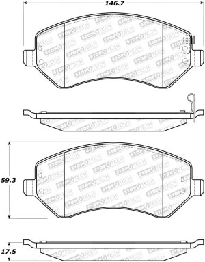 Chrysler Town & Country Brake Pads - Stoptech - Street Brake Pads w/Shims and Hardware - `03-`07