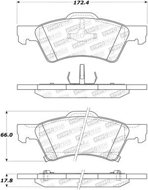 Dodge Grand Caravan Brake Pads - Stoptech - Street with Shims and Hardware - `01-`07
