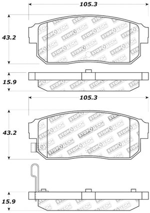 Nissan Maxima Brake Pads - Rear - Stoptech - Street Touring - `00-`03