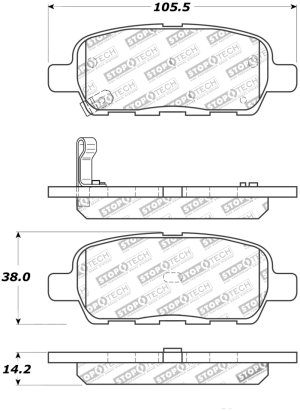 Nissan Altima Brake Pads - Rear - Stoptech - Street Touring - `02-`18 Nissan Altima Brake Pads - Rear - Stoptech - Street Touring - `02-`18