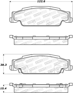 Cadillac STS Brake Pads - Stoptech - Street - `05-`11