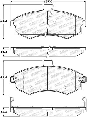 Hyundai Elantra Brake Pads - Stoptech - Street - `02-`05