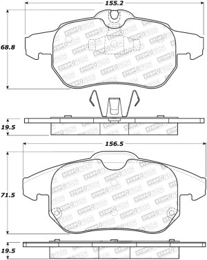 Saab 9-3 Brake Pads - Stoptech - Street with Shims and Hardware - `06-`12