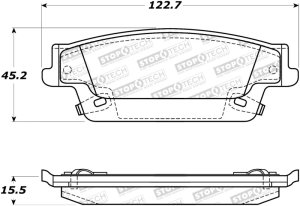 Cadillac STS Brake Pads - Stoptech - Street Brake Pads with Shims and Hardware - `05-`11