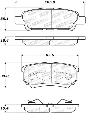 Mitsubishi Outlander Brake Pads - Rear - Stoptech - Street Performance - `05-`06