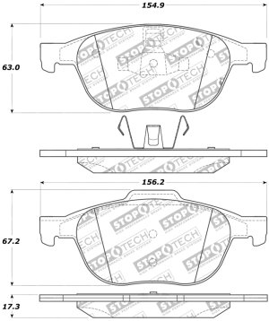 Ford Escape Brake Pads - Front - Stoptech - Street Touring - `13-`19 Ford Escape Brake Pads - Front - Stoptech - Street Touring - `13-`19