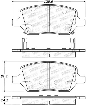 Chevrolet Uplander Brake Pads - Stoptech - Street - `05-`09
