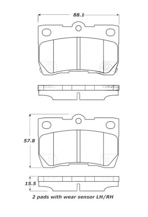 Lexus GS430 Brake Pads - Rear - Stoptech - Street Touring - `06-`07