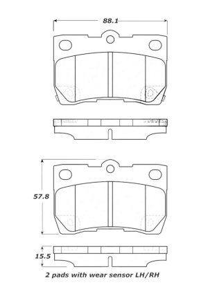 Lexus IS250 Brake Pads - Rear - Stoptech - Street Touring - `10-`13