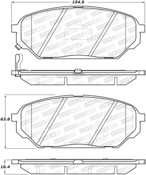 Hyundai Veracruz Brake Pads - Front - Stoptech - Street - `07-`12
