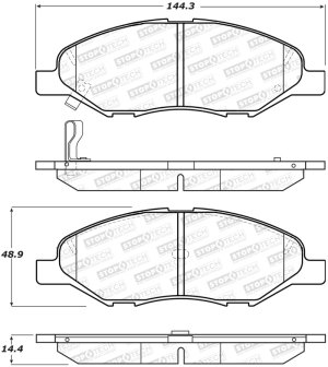 Nissan Tiida Brake Pads - Front - Stoptech - Street Pads - `07-`17