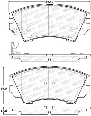 Buick Regal Brake Pads - Rear - Stoptech - Street - 2017