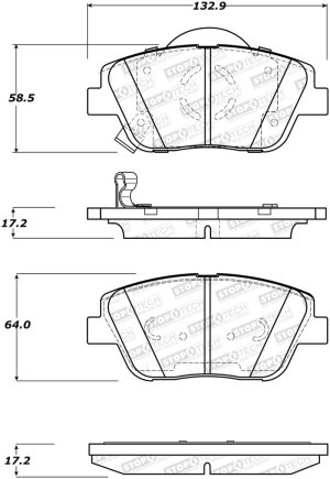 Kia Optima Brake Pads - Front - Stoptech - Street Brake Pads - `11-`16