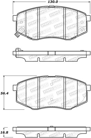 Kia Sportage Brake Pads - Front - Stoptech - Street - 2011