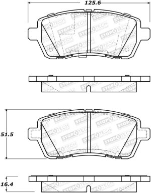 Ford Fiesta Brake Pads - Front - Stoptech - Street - `11-`19