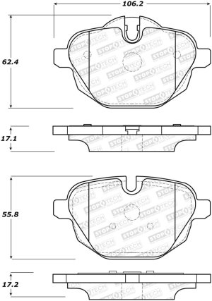 BMW X4 Brake Pads - Rear - Stoptech - Street - `15-`19