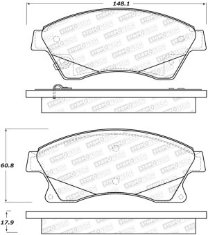 Chevrolet Cruze Limited Brake Pads - Rear - Stoptech - Street - 2016