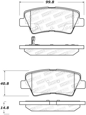 Kia Rio Brake Pads - Rear - Stoptech - Street Performance - `12-`18