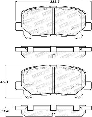Honda Passport Brake Pads - Rear - Stoptech - Street - `19-`21 Honda Passport Brake Pads - Rear - Stoptech - Street - `19-`21