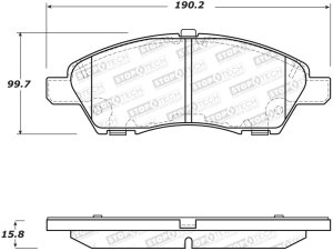 Nissan Versa Brake Pads - Front - Stoptech - Street - `12-`19