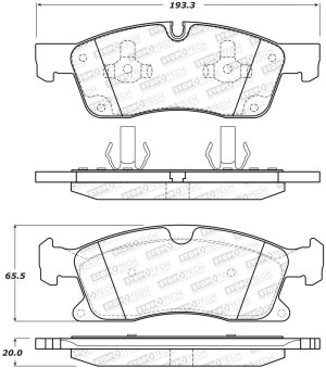Dodge Durango Brake Pads - Front - Stoptech - Street - `13-`20