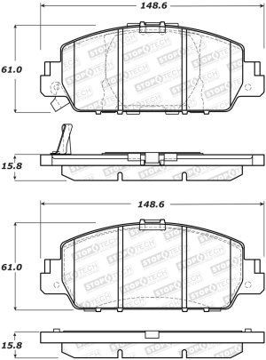 Honda Accord Brake Pads - Front - Stoptech - Street Performance - `13-`21