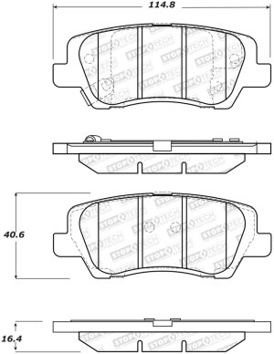 Cadillac CTS Brake Pads - Front - Stoptech - StopTech Street with Shims and Hardware - `14-`19