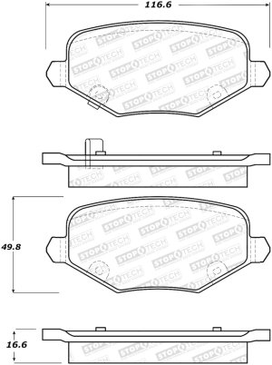 Volkswagen Routan Brake Pads - Front - Stoptech - StopTech Street with Shims and Hardware - `12-`14