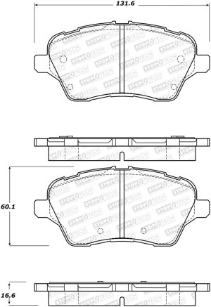 Ford Fiesta Brake Pads - Front - Stoptech - Street Performance - `14-`18
