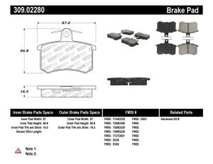 Audi S3 Brake Pads - Rear - Stoptech - Sport - `00-`01 Audi S3 Brake Pads - Rear - Stoptech - Sport - `00-`01