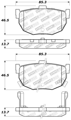 Kia Spectra Brake Pads - Rear - Stoptech - Sport - `04-`09