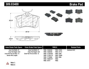 Volkswagen Golf City Brake Pads - Rear - Stoptech - ST Sport - `07-`10