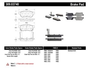 Honda Fit Brake Pads - Stoptech - Sport - `10-`14