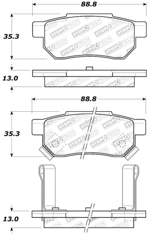 Honda Fit Brake Pads - Stoptech - Sport - `10-`14 Honda Fit Brake Pads - Stoptech - Sport - `10-`14