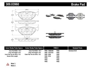 BMW 323i Brake Pads - Rear - Stoptech - Sport - `97-`01