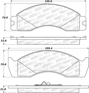 Ford E-450 Econoline Super Duty Brake Pads - Front - Stoptech - Sport - `00-`02