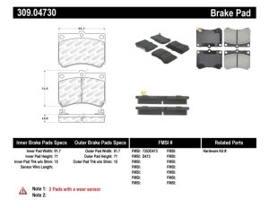 Ford Escort Brake Pads - Front - Stoptech - Sport - `91-`03