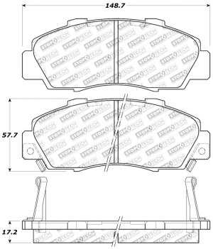 Honda Accord Brake Pads - Front - Stoptech - Sport - `91-`02