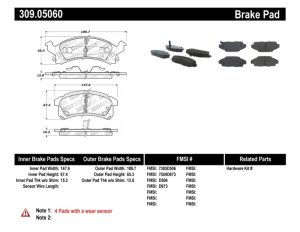 Chevrolet Cavalier Brake Pads - Front - Stoptech - Sport - `92-`05