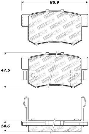 Acura RDX Brake Pads - Rear - Stoptech - Sport - `07-`12
