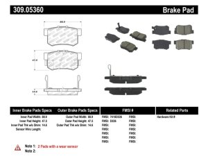 Honda CR-V Brake Pads - Rear - Stoptech - Sport - `02-`04