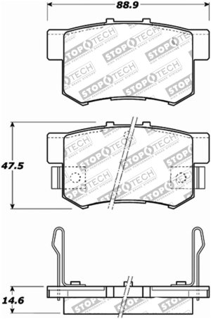 Acura TSX Brake Pads - Rear - Stoptech - Sport - `04-`08