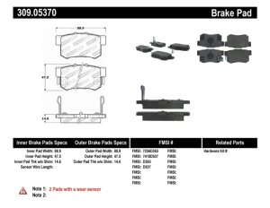 Honda Prelude Brake Pads - Rear - Stoptech - Sport - `92-`01