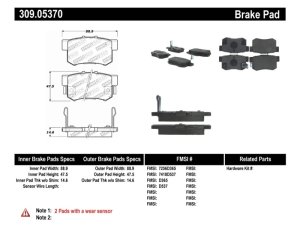 Honda Prelude Brake Pads - Rear - Stoptech - Sport - `92-`01